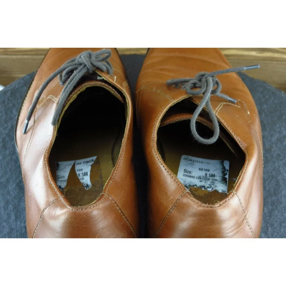 14th Union Shoes Sz 9.5 M Brown Derby Oxfords Leather Men 58665‎